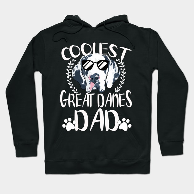 Glasses Coolest Great Danes Dog Dad Hoodie by mlleradrian